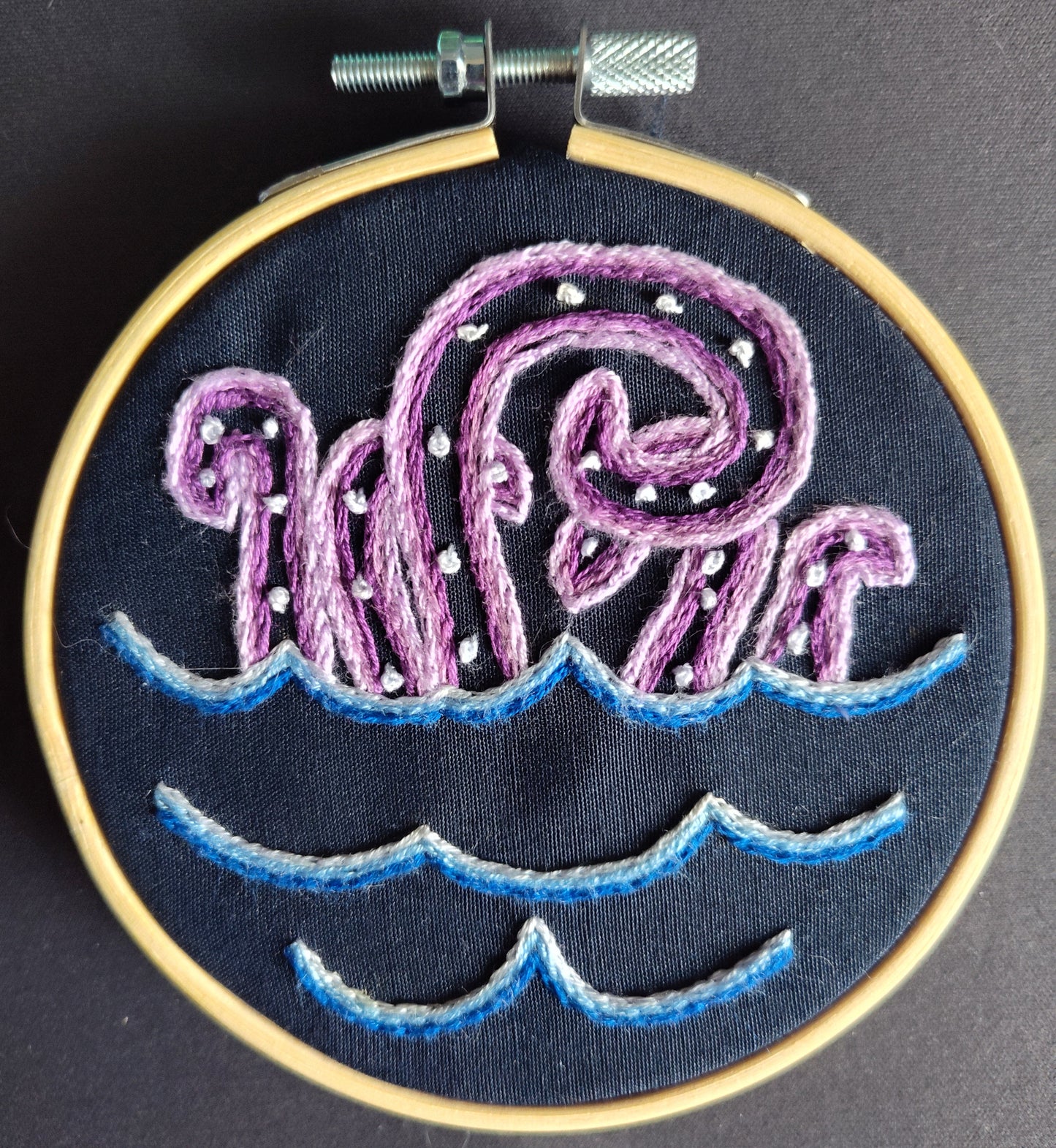Octopus Embroidery Hoop Art
