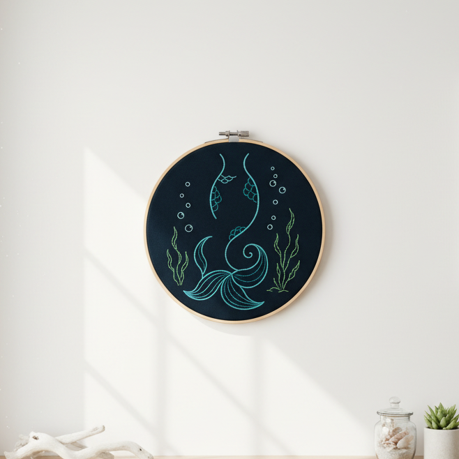 Opal the Midnight Mermaid Hand Embroidery Pattern