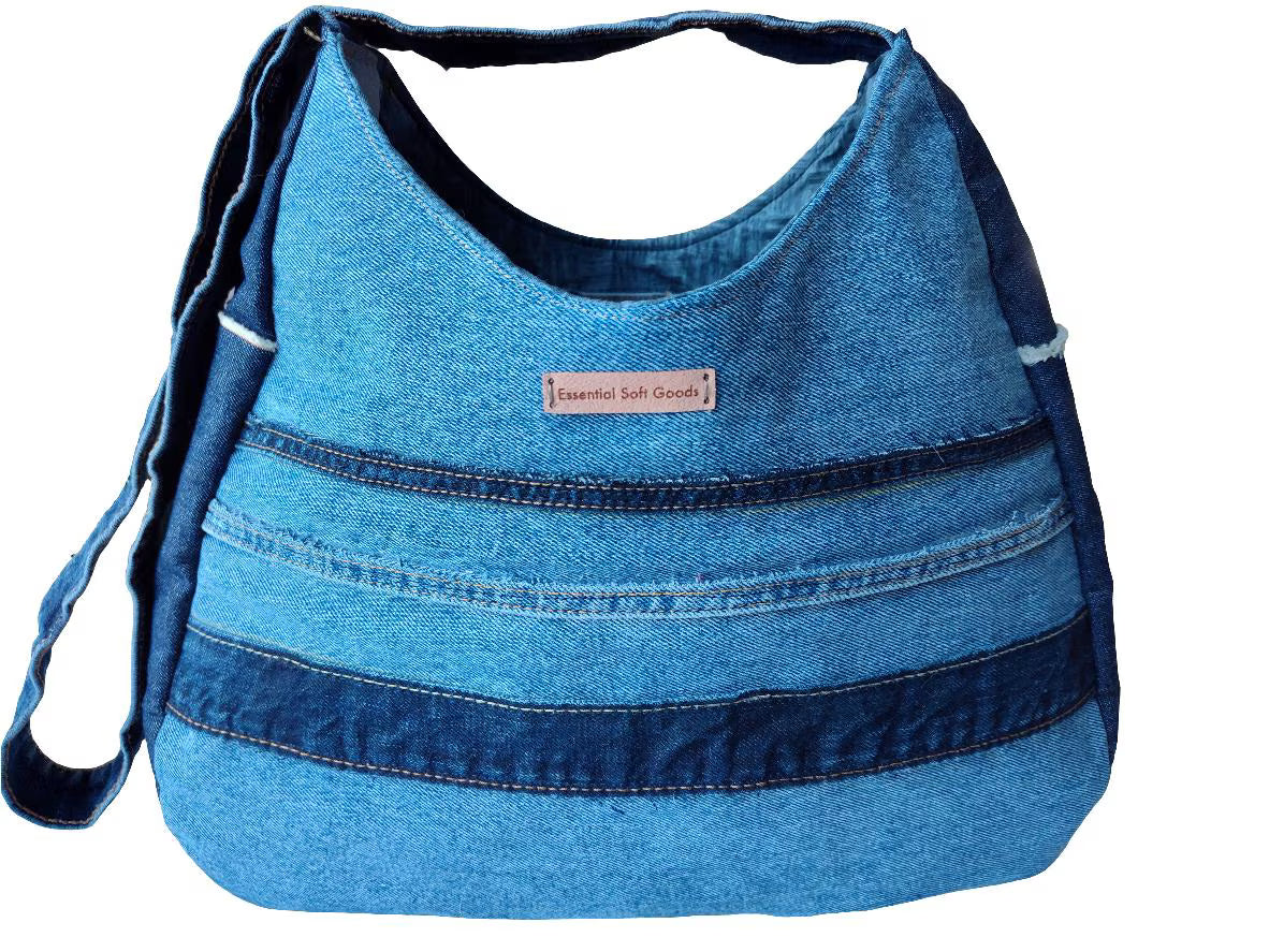 Denim Shoulder Bag: Upcycled Jeans - Canadian-Made