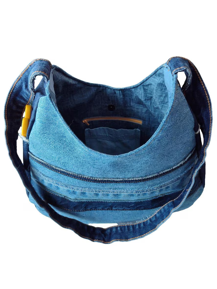 Denim Shoulder Bag: Upcycled Jeans - Canadian-Made