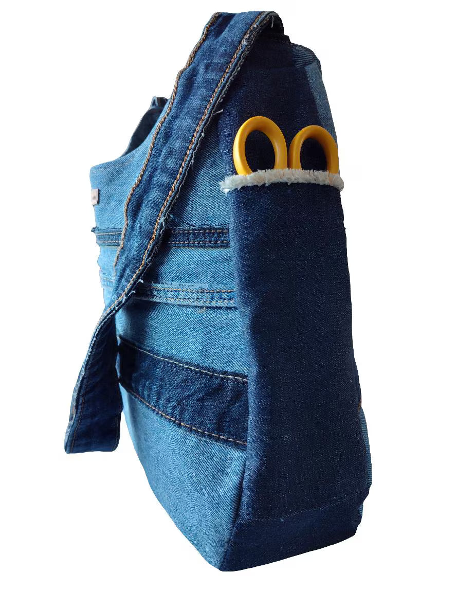 Denim Shoulder Bag: Upcycled Jeans - Canadian-Made