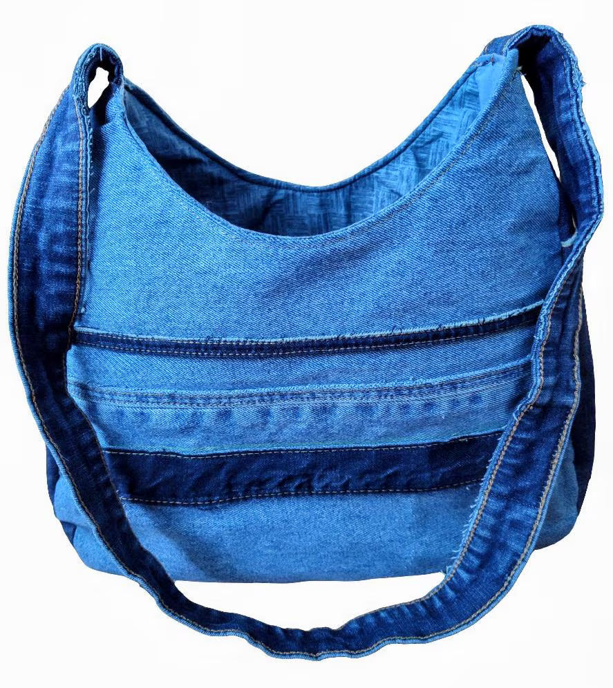 Denim Shoulder Bag: Upcycled Jeans - Canadian-Made