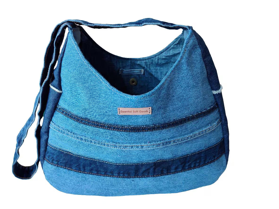 Denim Shoulder Bag: Upcycled Jeans - Canadian-Made