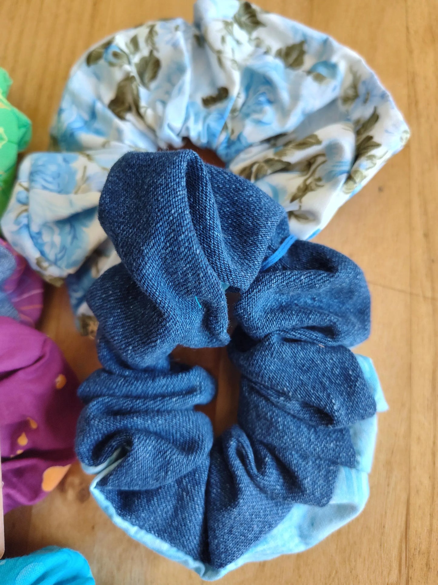 Mystery Grab Bag of 7 Cotton SCRUNCHIES – Surprise HAIR ACCESSORIES