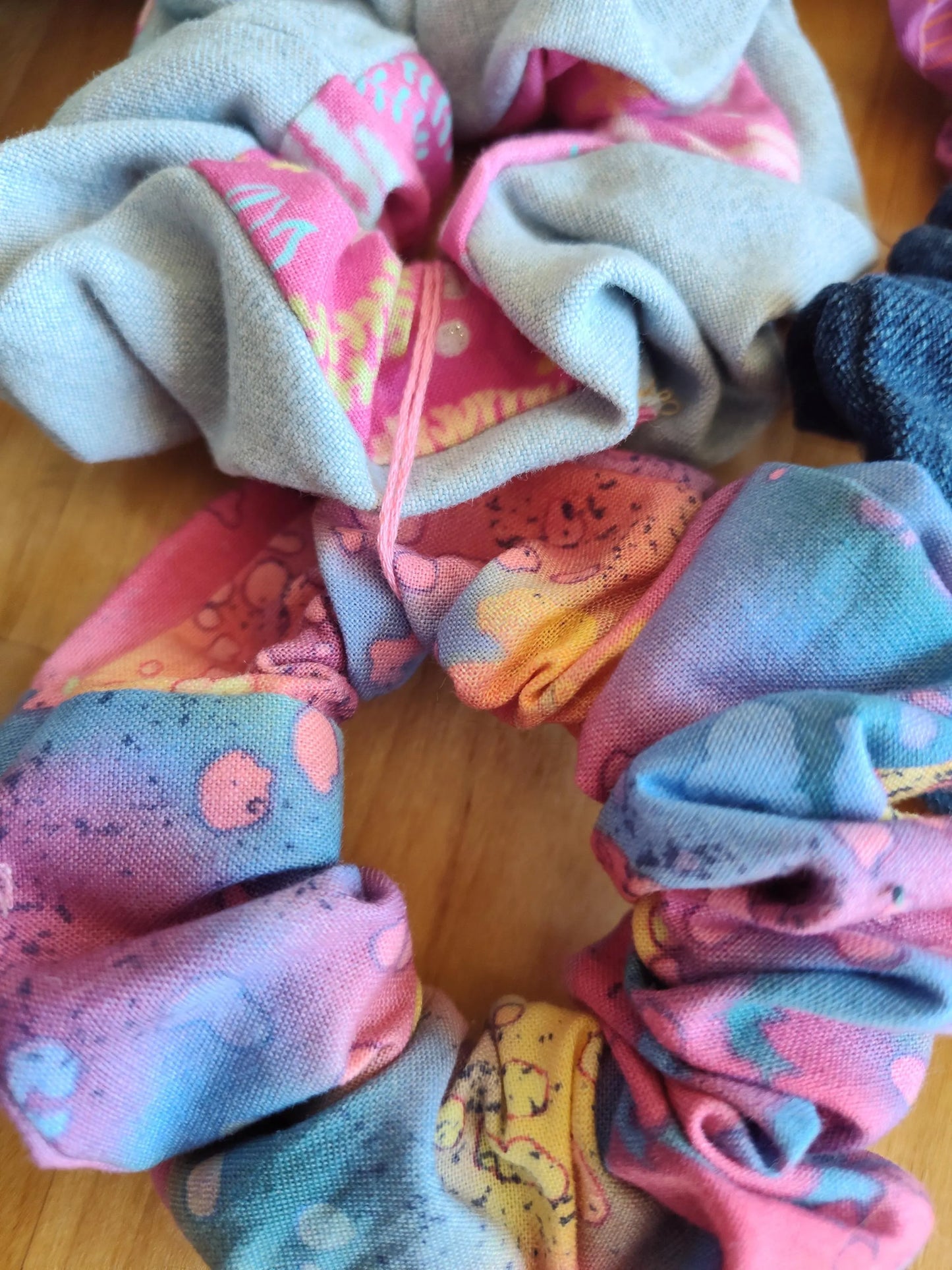 Mystery Grab Bag of 7 Cotton SCRUNCHIES – Surprise HAIR ACCESSORIES