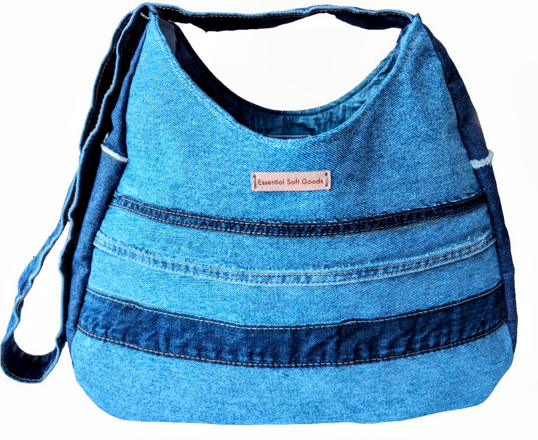 Denim on Denim Hobo-Style Bag - One of a Kind - Canadian Made