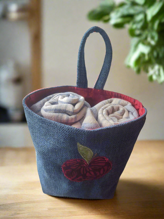 Denim Blue Hanging Basket for Kitchen