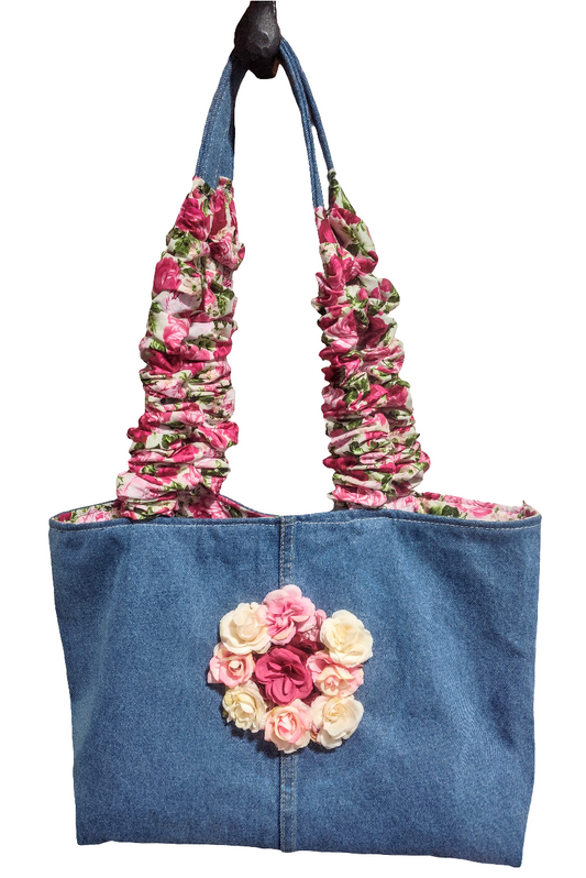 Scrunchie Shoulder Bag - Cottage Core Shabby Chic Style