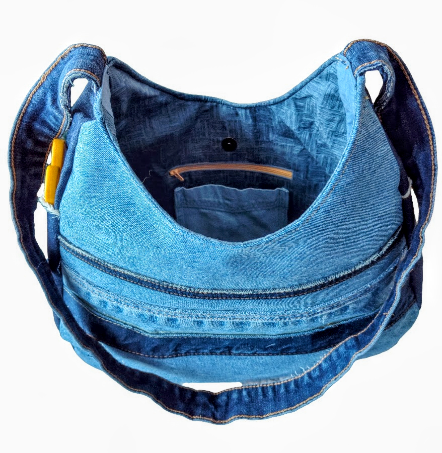 Denim on Denim Hobo-Style Bag - One of a Kind - Canadian Made