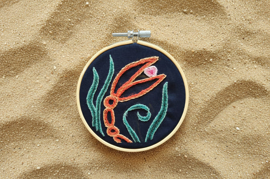 crab claw embroidery art