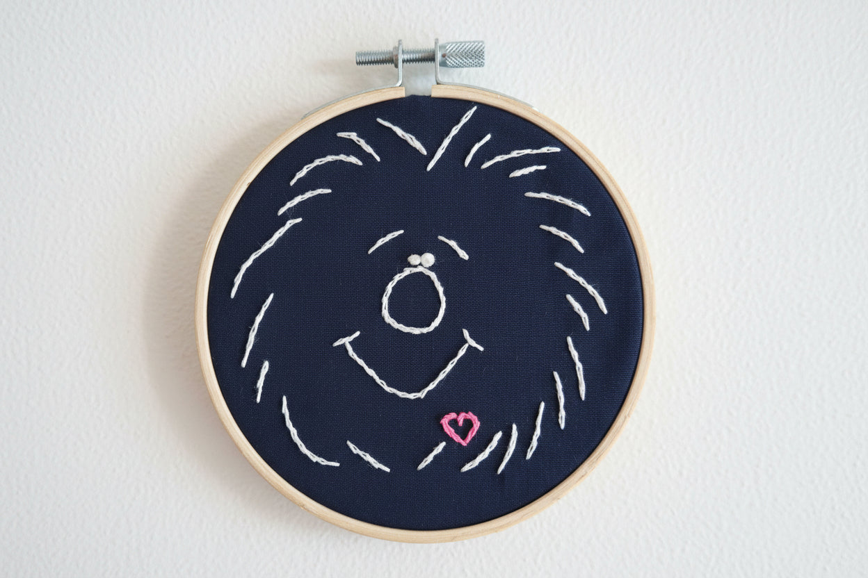 Mr. Happy Puff Hand Embroidery Hoop Art