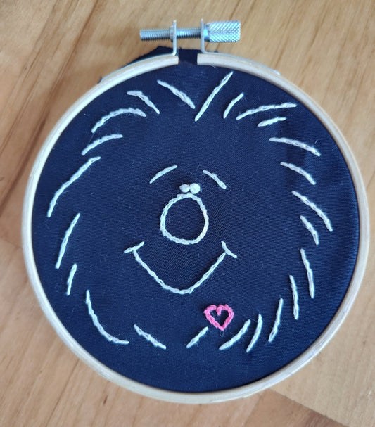 Mr. Happy Puff Hand Embroidery Hoop Art