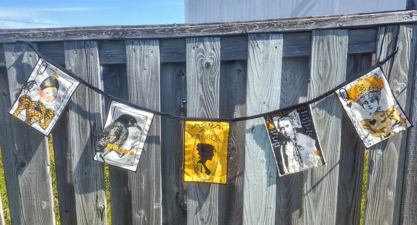 Halloween Queens Bunting - Spooky Party Decoration - Playing Card Theme