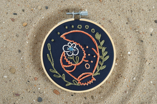 lobster claw embroidery art hoop