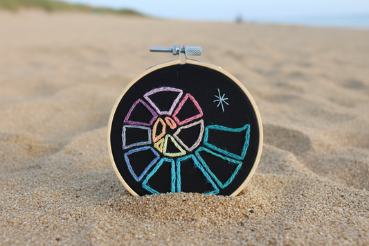 Nautilus Shell Embroidery Hoop Art – Nautical Wall Decor – Coastal Ocean Embroidery – Small Beach House Decor