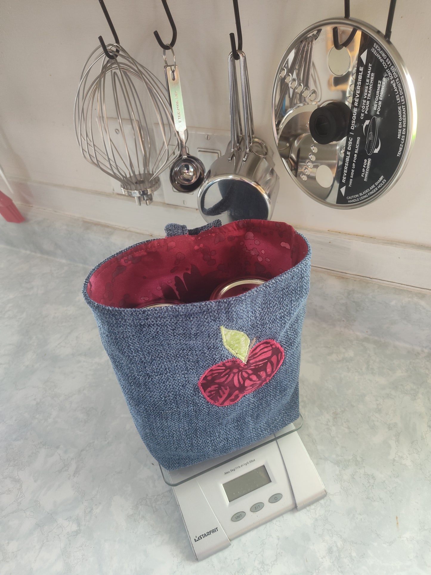 Denim Blue Hanging Basket for Kitchen