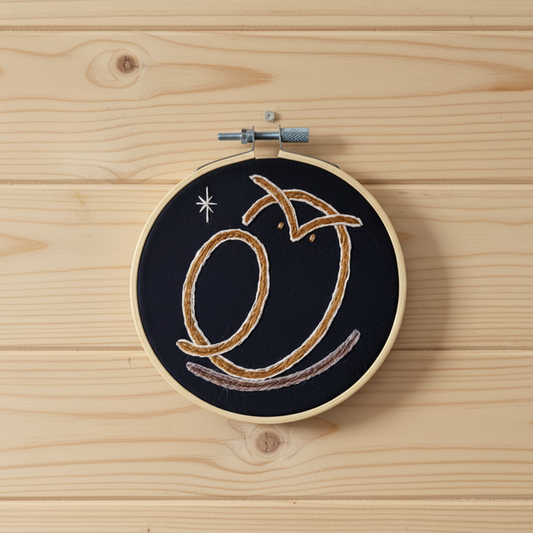 Midnight Owl - Hand Embroidery Art