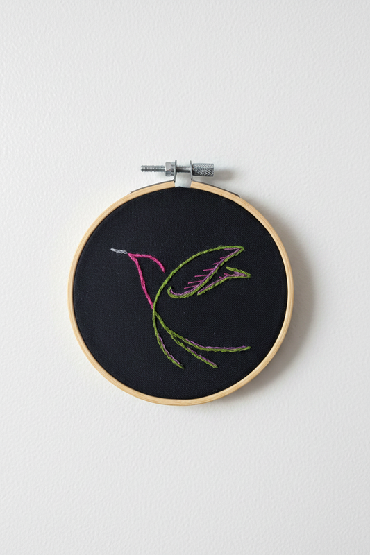 Hand Embroidered Hummingbird